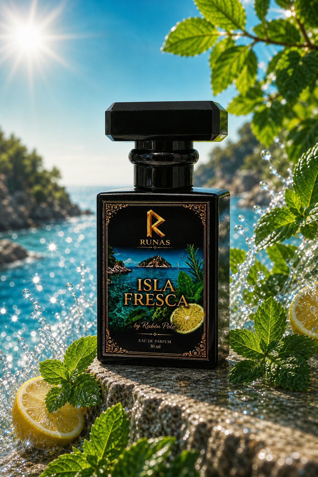 Fotografía original de la fragancia Isla Fresca de RUNAS