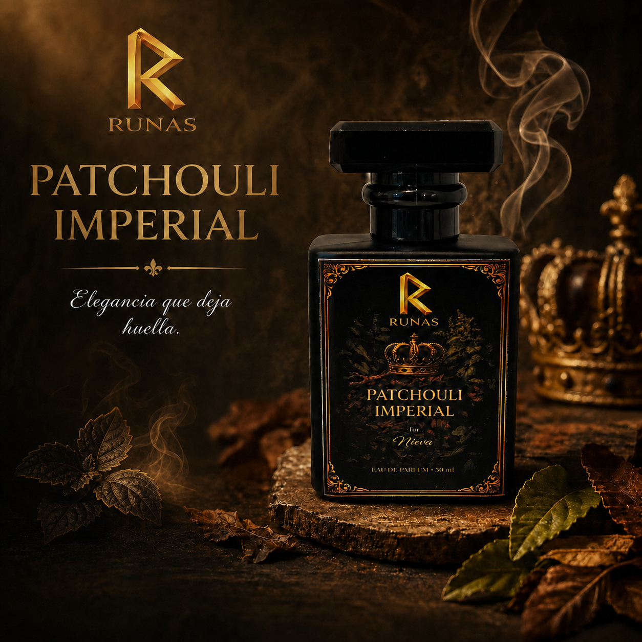 Patchouli Imperial, fragancia personalizada RUNAS para Nieva